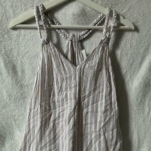 Striped Sleeveless Top with Braided Straps